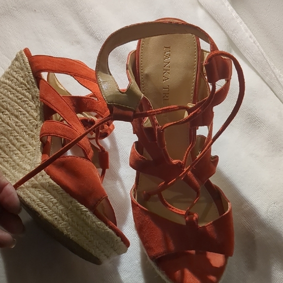Ivanka Trump Shoes - Ivanka Trump Women's Orange Wedge Sandals